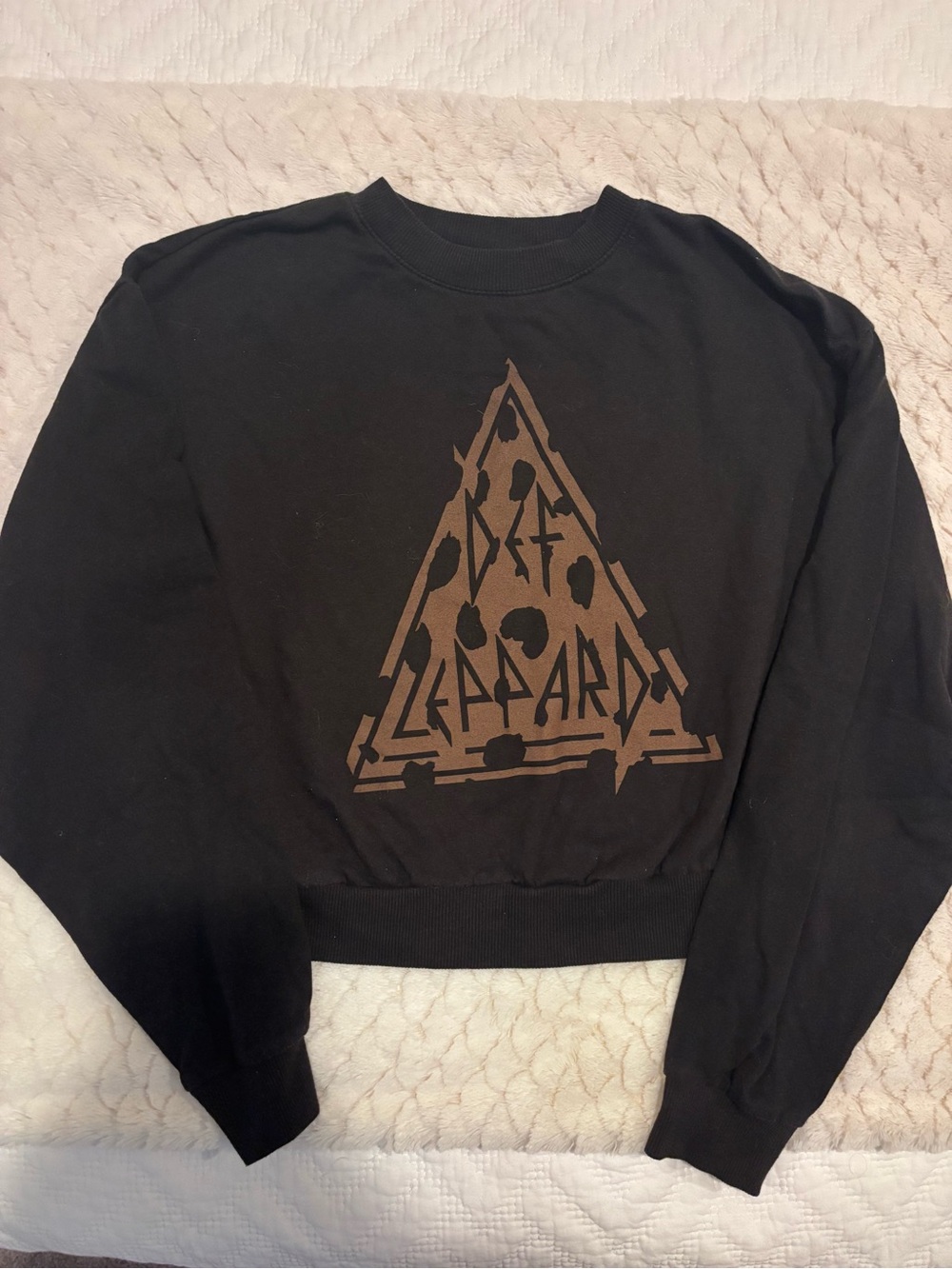 Def Leppard Logo Black Crewneck Top